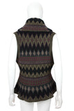 RALPH LAUREN Southwest Sweater Vest with Shawl Collar & Peplum