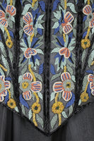 EAVIS & BROWN 1990s Floral & Peacock Corset, Chiffon Skirt