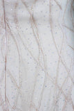 VICTOR COSTA Off White Iridescent Strapless Beaded Gown Size 2-4