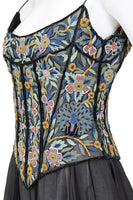 EAVIS & BROWN 1990s Floral & Peacock Corset, Chiffon Skirt