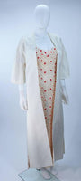 VINTAGE Satin Opera Coat with Daisy Applique Gown Size 6