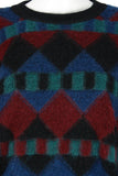 MISSONI Men's Circa 1990s Blue & Red Geometric Sweater