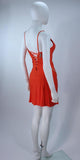 MONTANA BLU Orange Stretch Silk Zipper Dress with Open Back Size 2