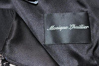 MONIQUE LHUILLER Black and Silver Lace Cocktail Dress Size 10