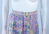 EMANUEL UNGARO Sheer Patterned Pleated Skirt Size 4