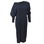 KARL LAGERFELD Circa 1980s Navy Silk Dress Size 38