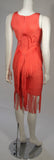HERVE LEGER Orange Fringed Bodycon Dress Size XS