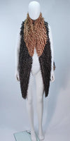 MISSONI Shaggy Loop Draped Vest in Caramel and Grey Size S