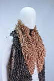 MISSONI Shaggy Loop Draped Vest in Caramel and Grey Size S
