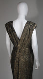 BULLOCKS 1930s Gold and Black Lame Gown Size 8