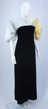 JACQUELINE DE RIBES Velvet Color Block Gown Size 2-4