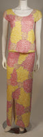 GENE SHELLY'S Yellow and Pink Stretch Wool Abstract Set Size 6-8