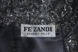 FE ZANDI Silver Lace Lame Gown with Scalloped Edges Size 8-10