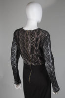 NAEEM KANH Black Jersey with Lace Evening Gown Size 8