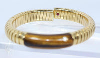 DIAMOND Bracelet with 18 Karat White Gold Tiger's Eye Ruby