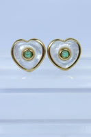EMERALD and Pearl Cabochon 18 Karat Gold Clip On Earrings