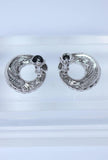 Platinum 1.30 Carat Diamond Crescent Clip On Earrings