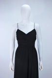 VICTORIA ROYAL Black Draped Jersey Gown with Rhinestone Straps 4