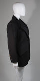 YVES SAINT LAURENT Black Cashmere Coat Size Large