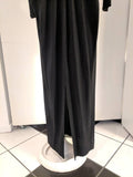 CEIL CHAPMAN Draped Black Silk Crepe Gown Size Small