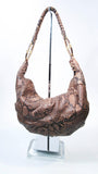 VALENTINO Snakeskin Hobo with Gold Hardware and Wood Accents