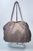 VALENTINO Distressed Rosebud Grey Leather Shopper Handbag