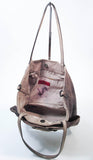 VALENTINO Distressed Rosebud Grey Leather Shopper Handbag