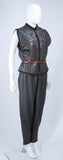 GIANNI VERSACE Leather Vest & Pant Set, Metal Studs Size 2-4