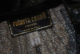 ROBERTO CAVALLI Lace Metallic Suede Jacket, Belt Size Small