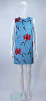 MIU MIU Blue with Red Floral Print Shift Dress Size 36