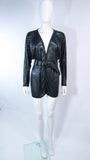 WHITING & DAVIS Black Mesh Draped Batwing Jacket with Belt