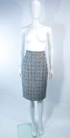 CHANEL Grey and Blue Skirt Suit Size 42