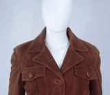 GIANNI VERSACE Brown Suede Trench Coat with Belt Size 6