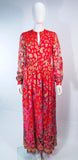 OSCAR DE LA RENTA 1970s Silk Chiffon Bohemian Gown