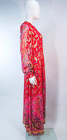 OSCAR DE LA RENTA 1970s Silk Chiffon Bohemian Gown