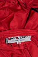 YVES SAINT LAURENT 1970s 2 pc Red Satin Ruffled Skirt Set Size 40