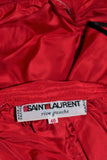 YVES SAINT LAURENT 1970s 2 pc Red Satin Ruffled Skirt Set Size 40