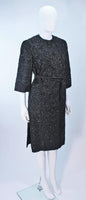 HAUTE COUTURE INTERNATIONAL 1960s Black Beaded Coat Size 6