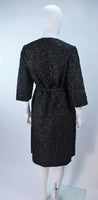 HAUTE COUTURE INTERNATIONAL 1960s Black Beaded Coat Size 6
