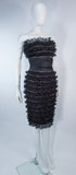 JIKI Monte Carlo Creation Black Pleated Ruffle Cocktail Dress Size 38