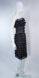 JIKI Monte Carlo Creation Black Pleated Ruffle Cocktail Dress Size 38