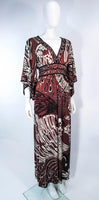 EMILIO PUCCI Brown & Black Silk Jersey Gown Size Small