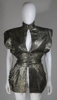 VICKY TIEL Gold Metallic with Black Ensemble Size Small