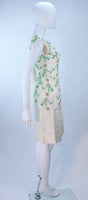 BETTY HIGGINS Cream Floral Pattern Lace Dress Size 4