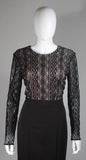 NAEEM KANH Black Jersey with Lace Evening Gown Size 8