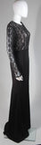NAEEM KANH Black Jersey with Lace Evening Gown Size 8