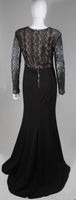NAEEM KANH Black Jersey with Lace Evening Gown Size 8