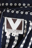 VALENTINO Boutique Circa 1960s Navy & White Floral Pattern Skirt