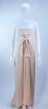 GIVENCHY COUTURE Circa 1960s Nude Gown w/ Beaded Neck