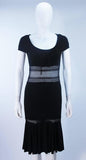 BLUMARINE Black Stretch Jersey with Lace Details Size 42